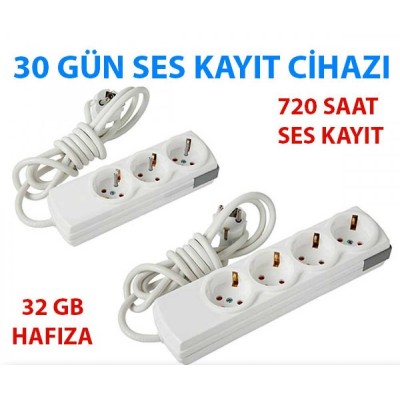 Uzatmalı Priz Ses Kayıt Cihazı
